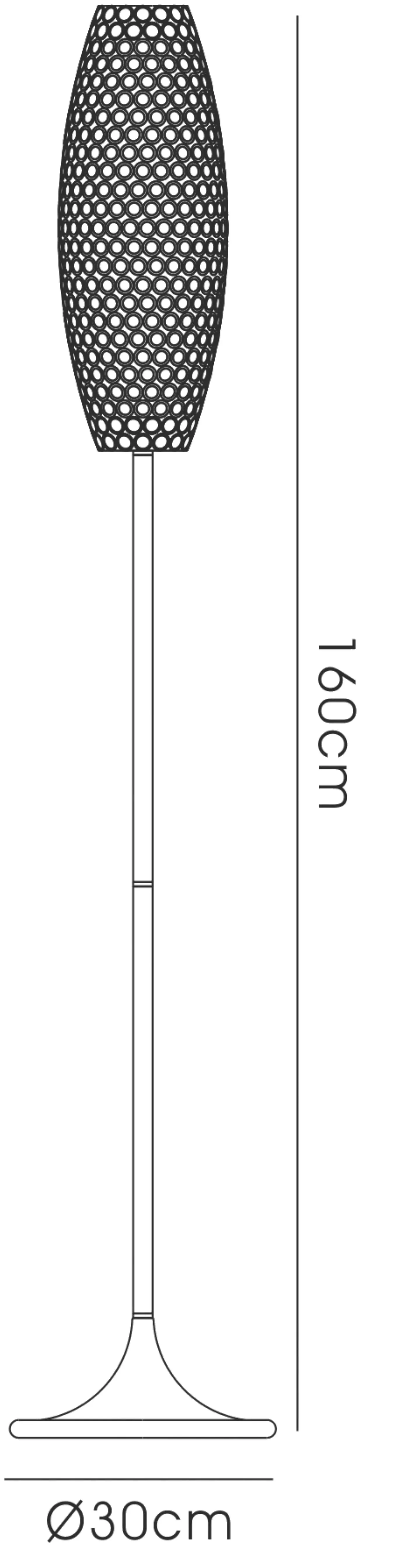 IL30768  Kos Crystal 160cm Floor Lamp 4 Light French Gold